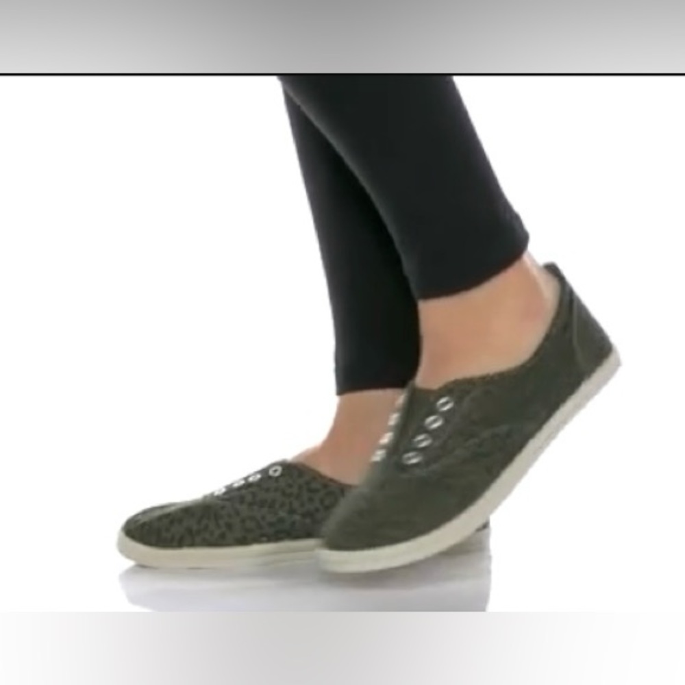 Rocket Dog Mariela Olive Animal Print Slip On Shoes